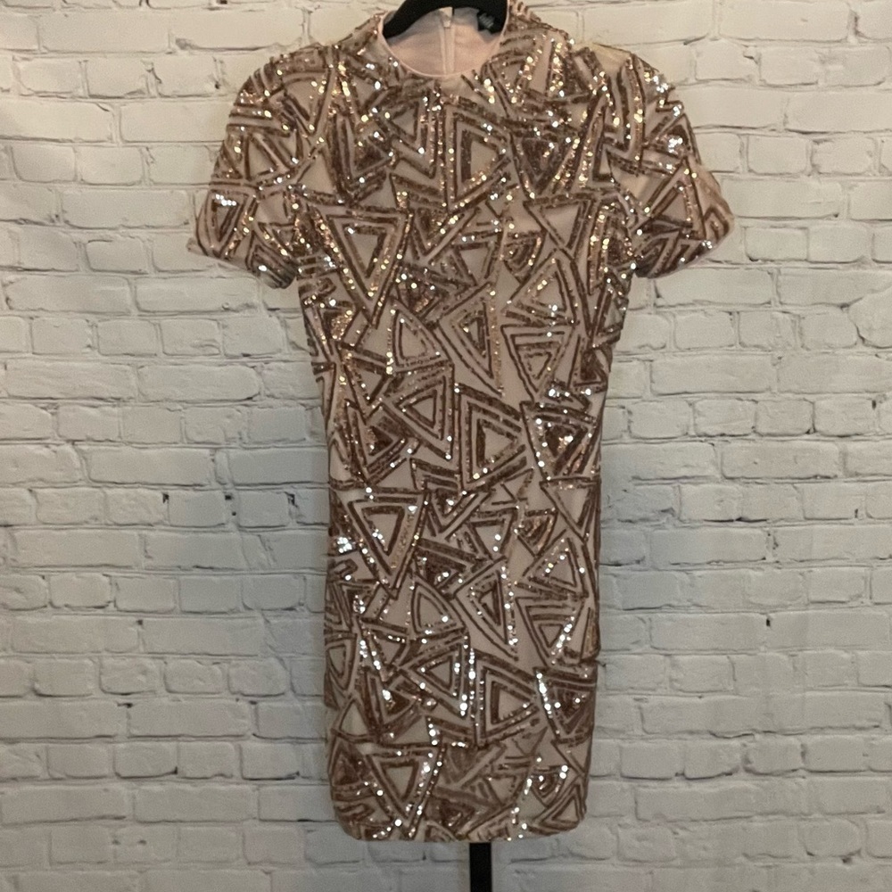 Forever 21 Sequin Mini Dress With Sleeves Size Small
